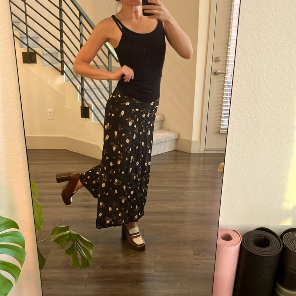 Velvet by Graham and Spencer long floral skirt with side split on both sides